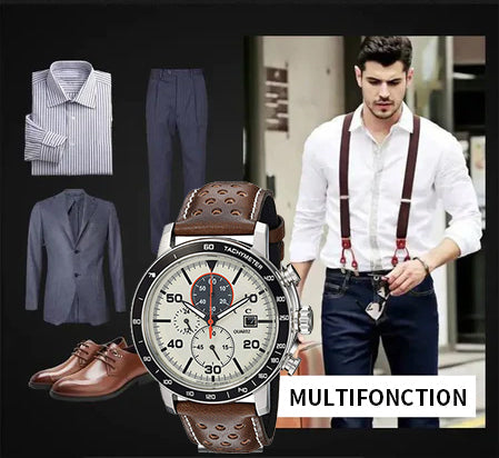 Montre multifonction à quartz pour homme à 6 aiguilles