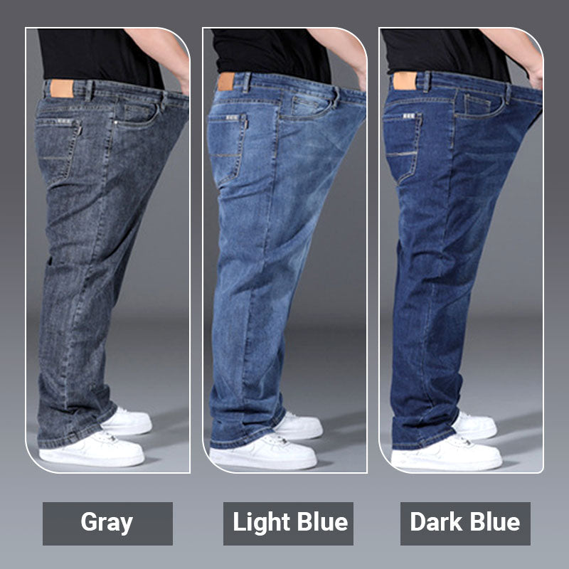 Loose and stylish straight jeans with high elasticity
