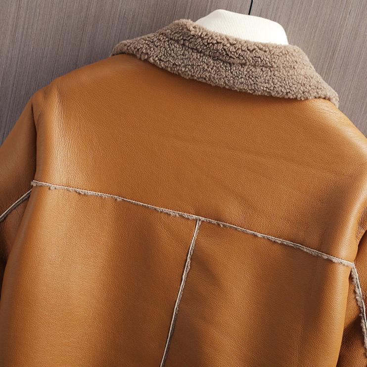 Veste en Cuir Doublée de Shearling Mojave