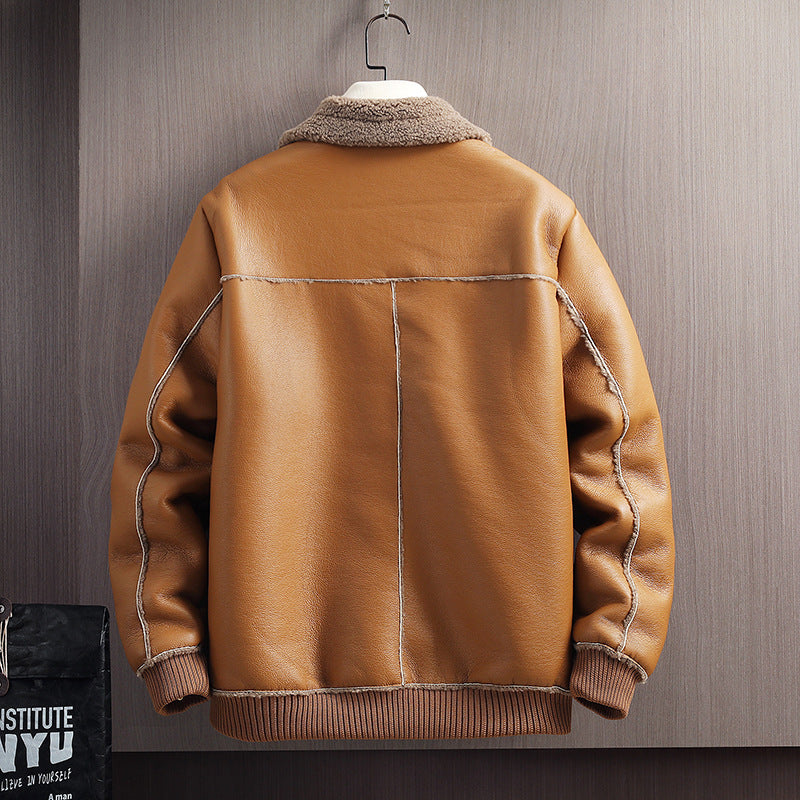 Veste en Cuir Doublée de Shearling Mojave