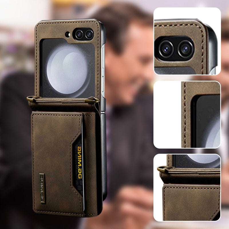 Caja de cartera plegable con hombro de hoja para teléfono