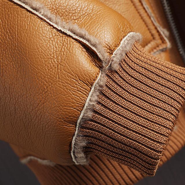Veste en Cuir Doublée de Shearling Mojave