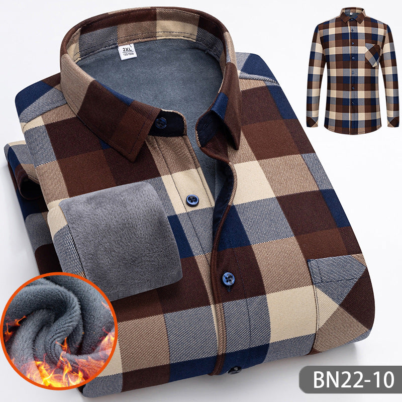 Chemise chaude épaisse en polaire décontractée pour homme automne-hiver