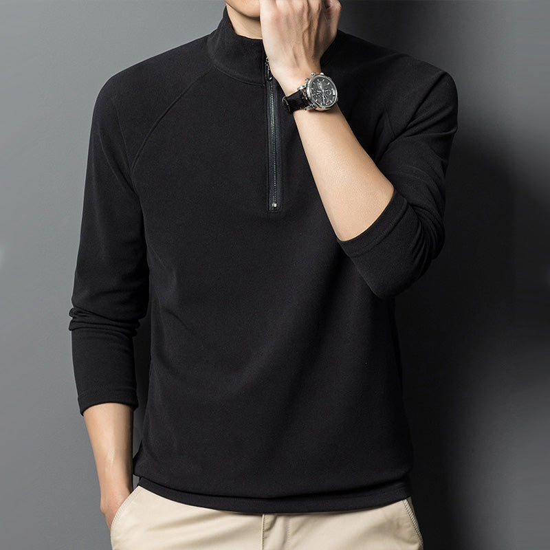 Sweat homme chaud à manches longues et quart de zip