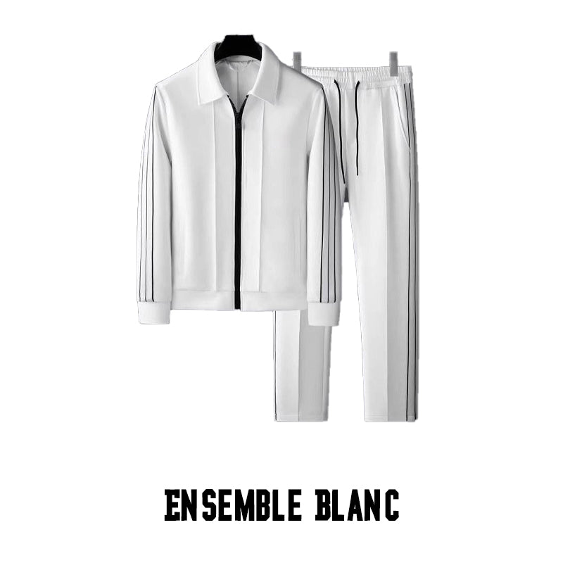 Camisa de sudadera y pantalones con cremallera tendencia para hombres