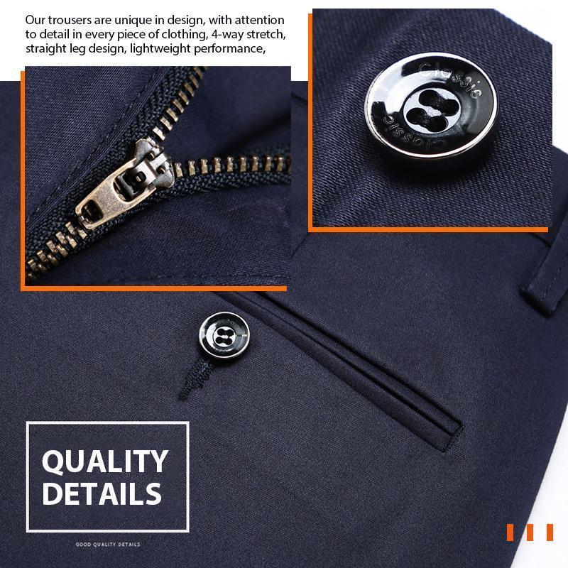 【🔥Precio más bajo de hoy】Pantalones clásicos de alta elasticidad para hombre 