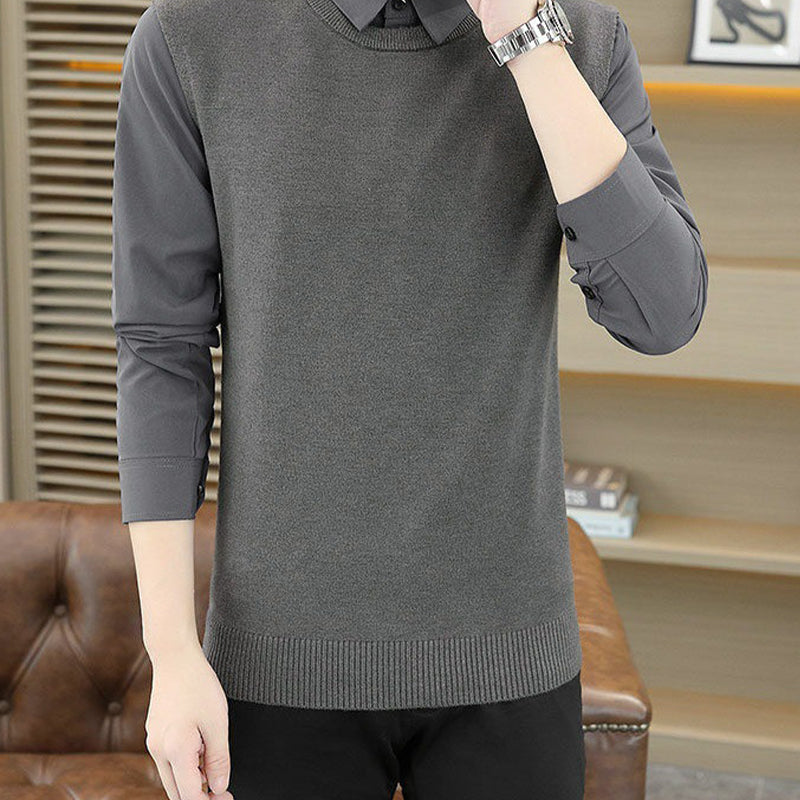 Chemise 2 pièces en fausse fourrure épaisse et chaude pour homme