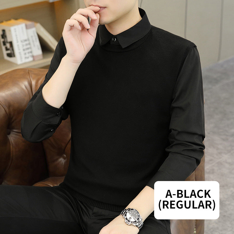 Chemise 2 pièces en fausse fourrure épaisse et chaude pour homme