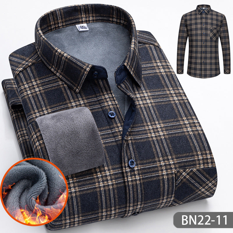 Chemise chaude épaisse en polaire décontractée pour homme automne-hiver