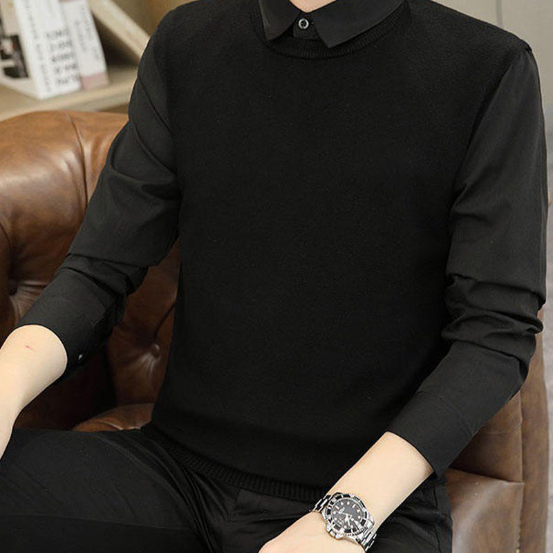 Chemise 2 pièces en fausse fourrure épaisse et chaude pour homme