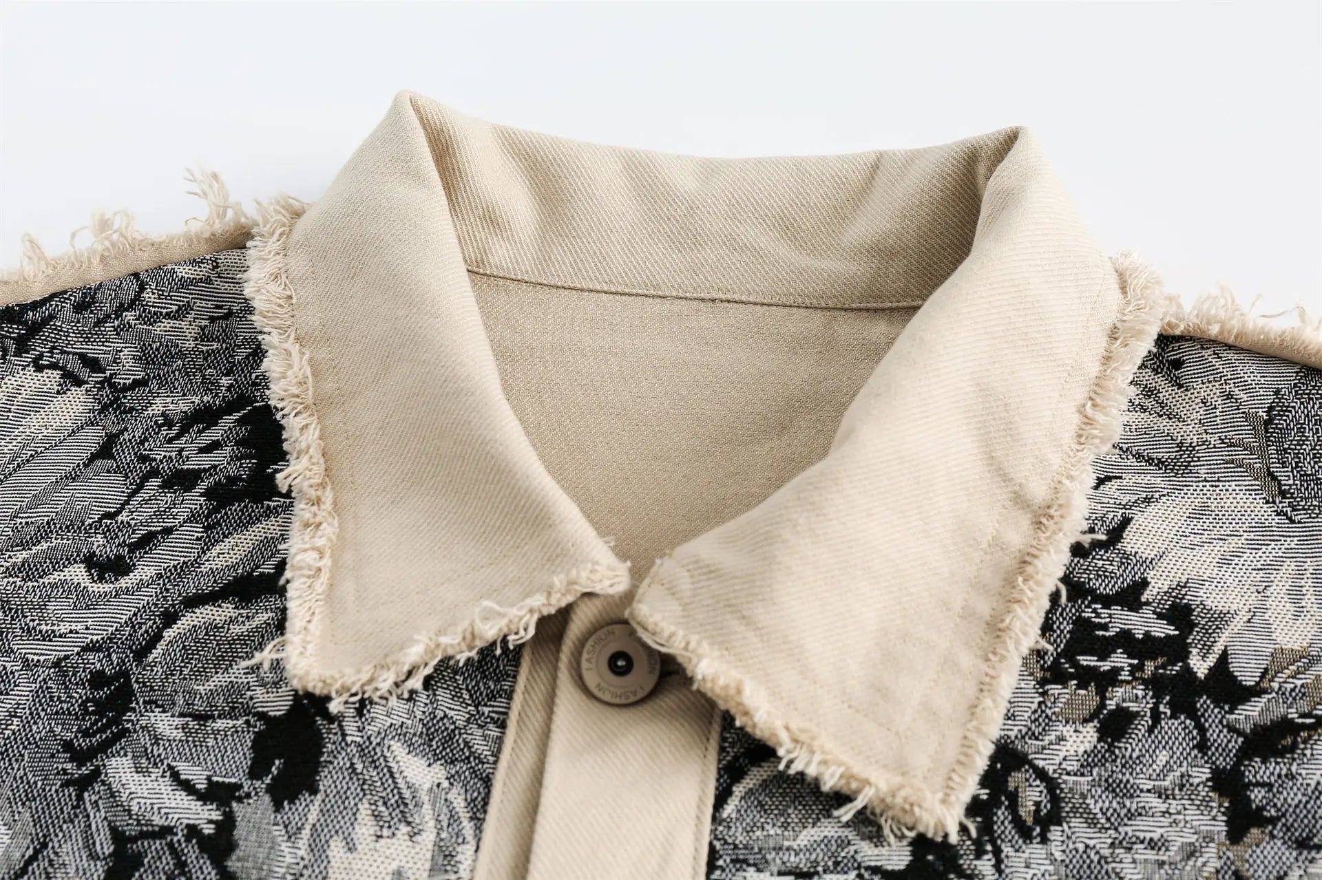 Veste en Jean à Motif Floral Hikari