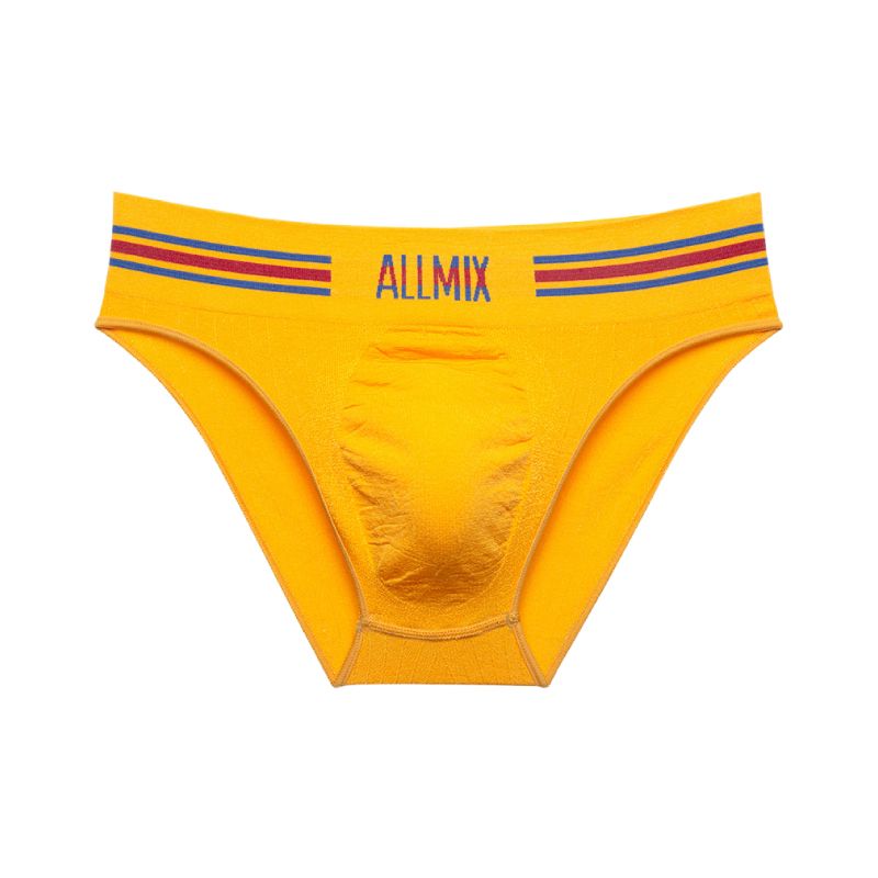 【Buy 3 Get 2 Free】Men's Sexy Seamless Colorful Striped Low Rise Letter Briefs