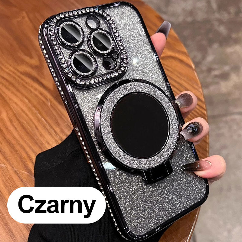 📱Funda brillante para iPhone con soporte de espejo magnético