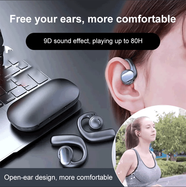 Écouteurs Bluetooth numériques sans fil à conduction osseuse TWS