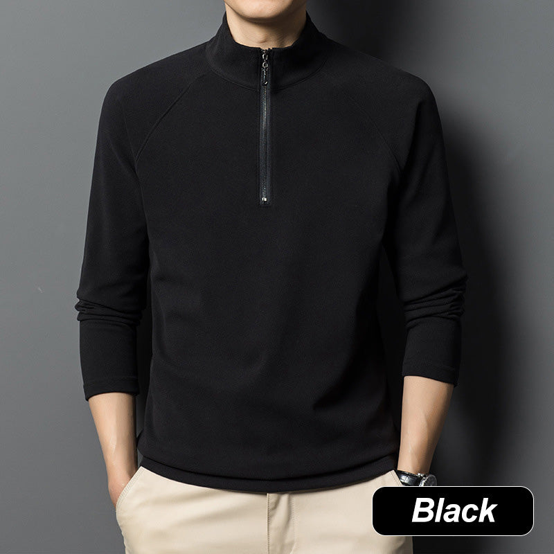 Sweat homme chaud à manches longues et quart de zip