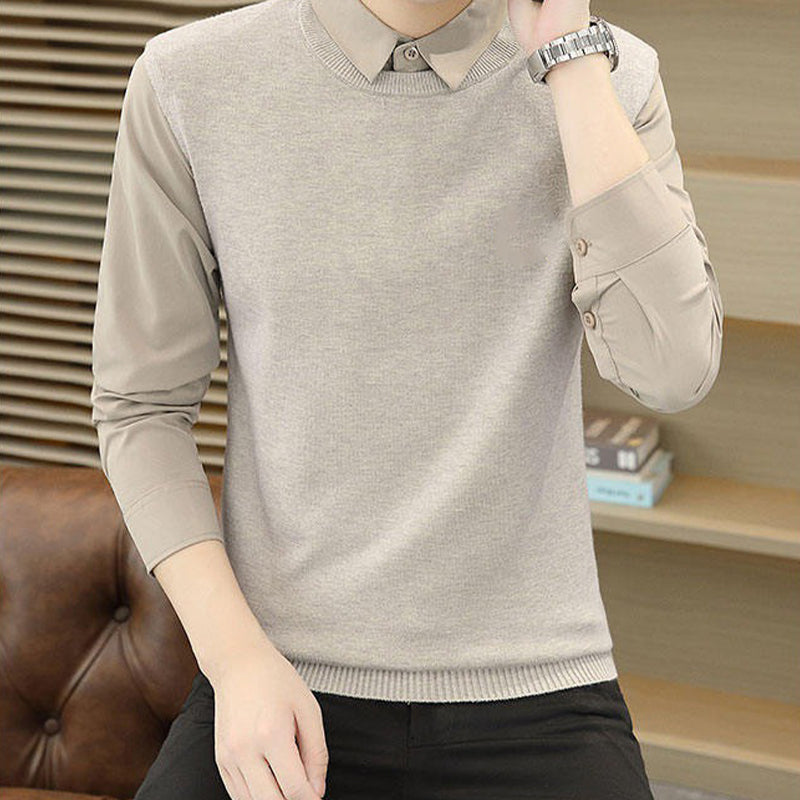 Chemise 2 pièces en fausse fourrure épaisse et chaude pour homme