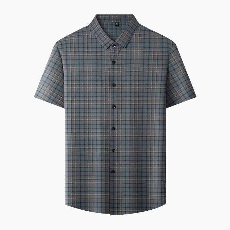 Chemise à carreaux décontractée à manches courtes pour hommes