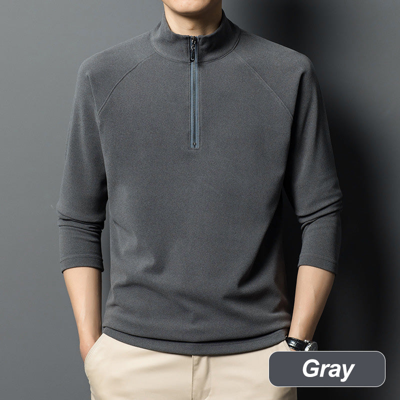 Sweat homme chaud à manches longues et quart de zip