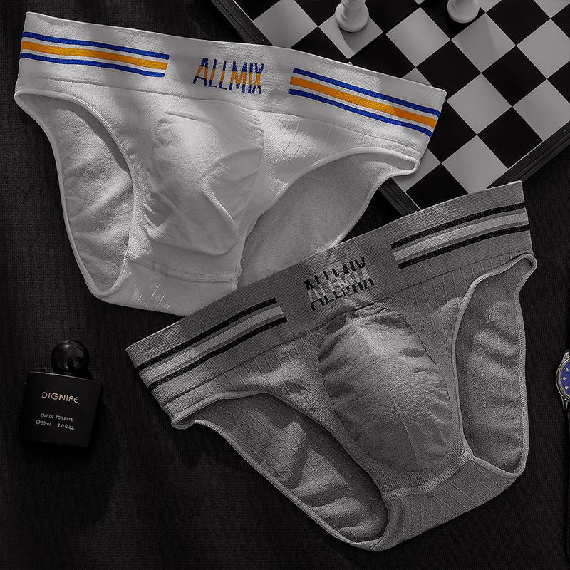 【Buy 3 Get 2 Free】Men's Sexy Seamless Colorful Striped Low Rise Letter Briefs