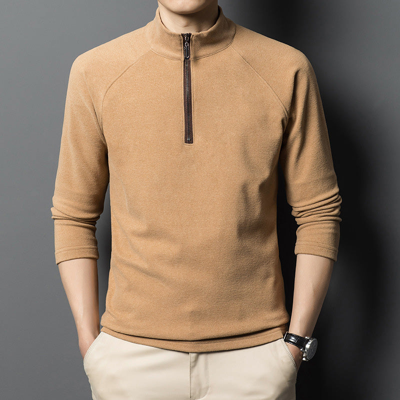 Sweat homme chaud à manches longues et quart de zip