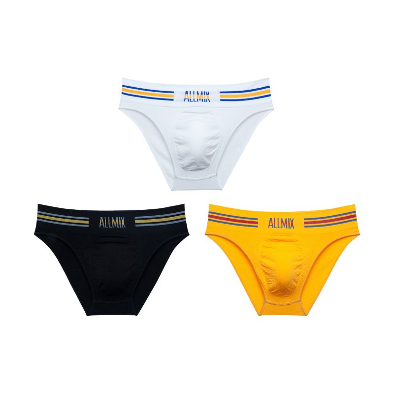 【Buy 3 Get 2 Free】Men's Sexy Seamless Colorful Striped Low Rise Letter Briefs