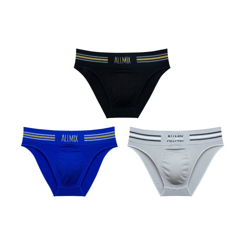 【Buy 3 Get 2 Free】Men's Sexy Seamless Colorful Striped Low Rise Letter Briefs