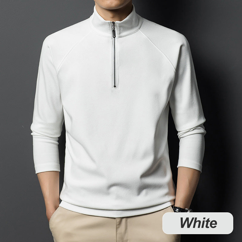 Sweat homme chaud à manches longues et quart de zip