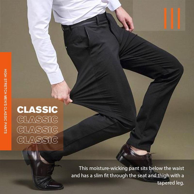 【🔥Precio más bajo de hoy】Pantalones clásicos de alta elasticidad para hombre 
