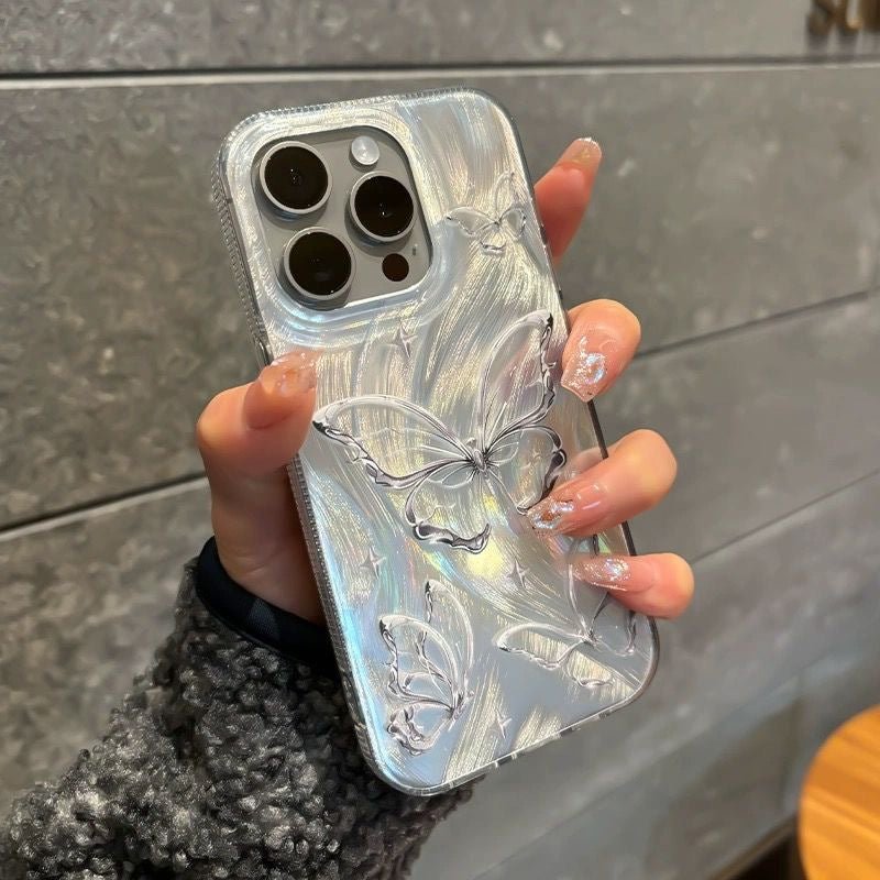 Étui Papillon Céleste – Effet Holographique & Relief 3D
