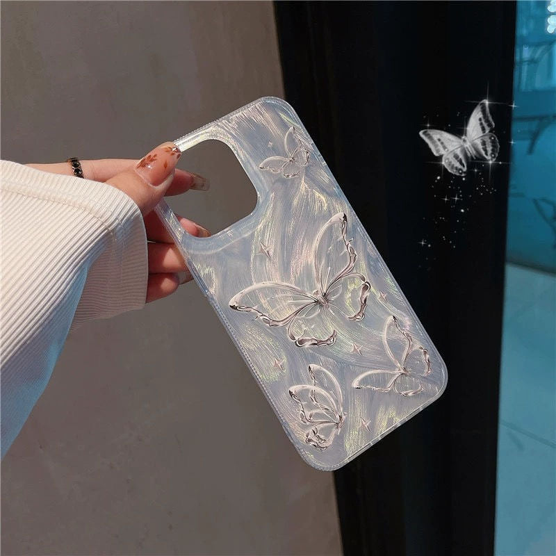 Étui Papillon Céleste – Effet Holographique & Relief 3D