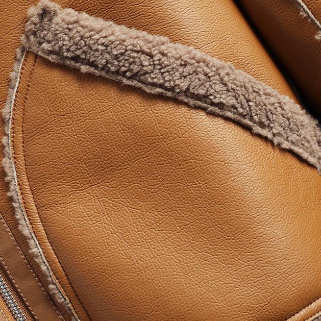 Veste en Cuir Doublée de Shearling Mojave