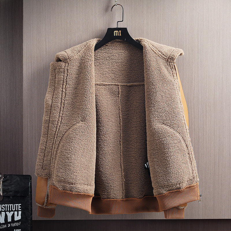 Veste en Cuir Doublée de Shearling Mojave
