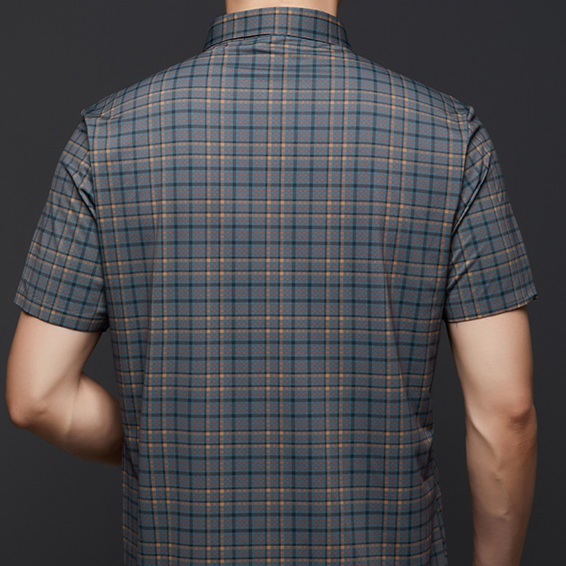 Chemise à carreaux décontractée à manches courtes pour hommes