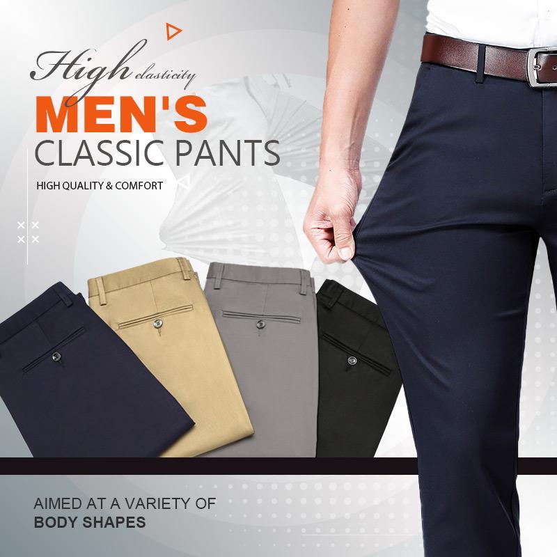【🔥Precio más bajo de hoy】Pantalones clásicos de alta elasticidad para hombre 