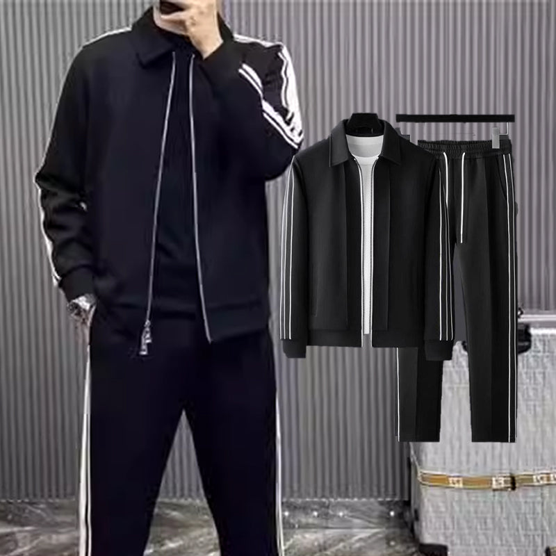 Camisa de sudadera y pantalones con cremallera tendencia para hombres