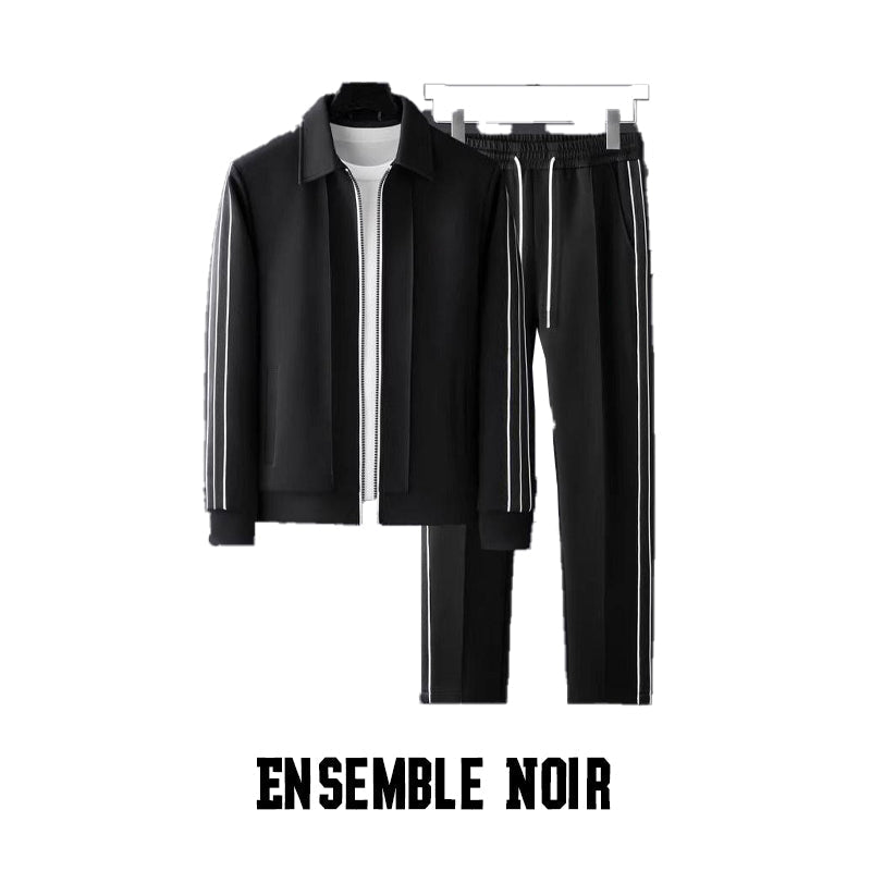 Camisa de sudadera y pantalones con cremallera tendencia para hombres