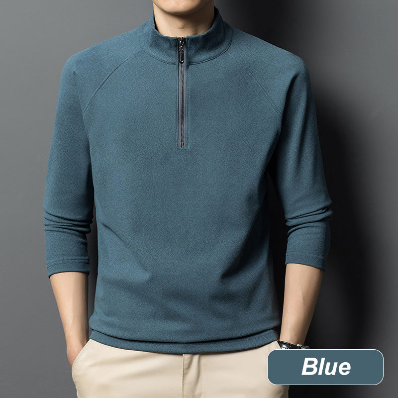 Sweat homme chaud à manches longues et quart de zip