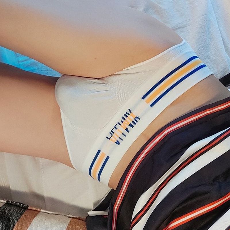 【Buy 3 Get 2 Free】Men's Sexy Seamless Colorful Striped Low Rise Letter Briefs