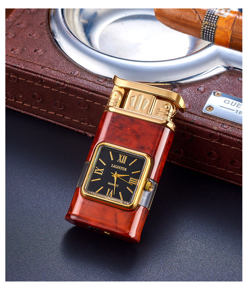 🔥Briquet coupe-vent gonflable rétro🔥Avec cadran à quartz (peut indiquer l'heure)
