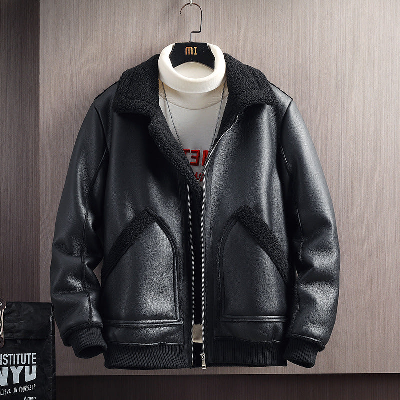 Veste en Cuir Doublée de Shearling Mojave