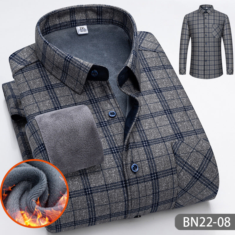 Chemise chaude épaisse en polaire décontractée pour homme automne-hiver