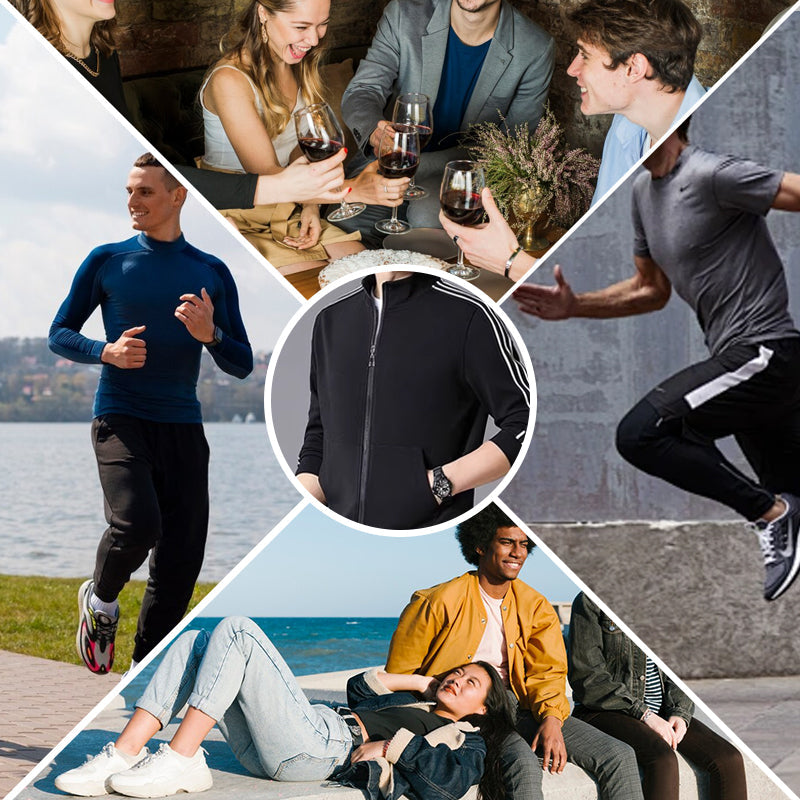 Camisa de sudadera y pantalones con cremallera tendencia para hombres