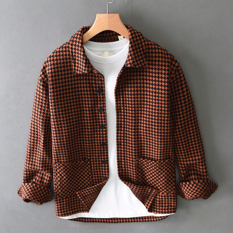 Veste Rustique à Motif Pied-de-Poule