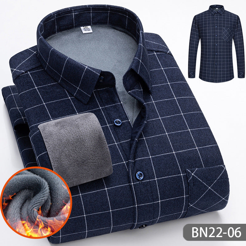 Chemise chaude épaisse en polaire décontractée pour homme automne-hiver