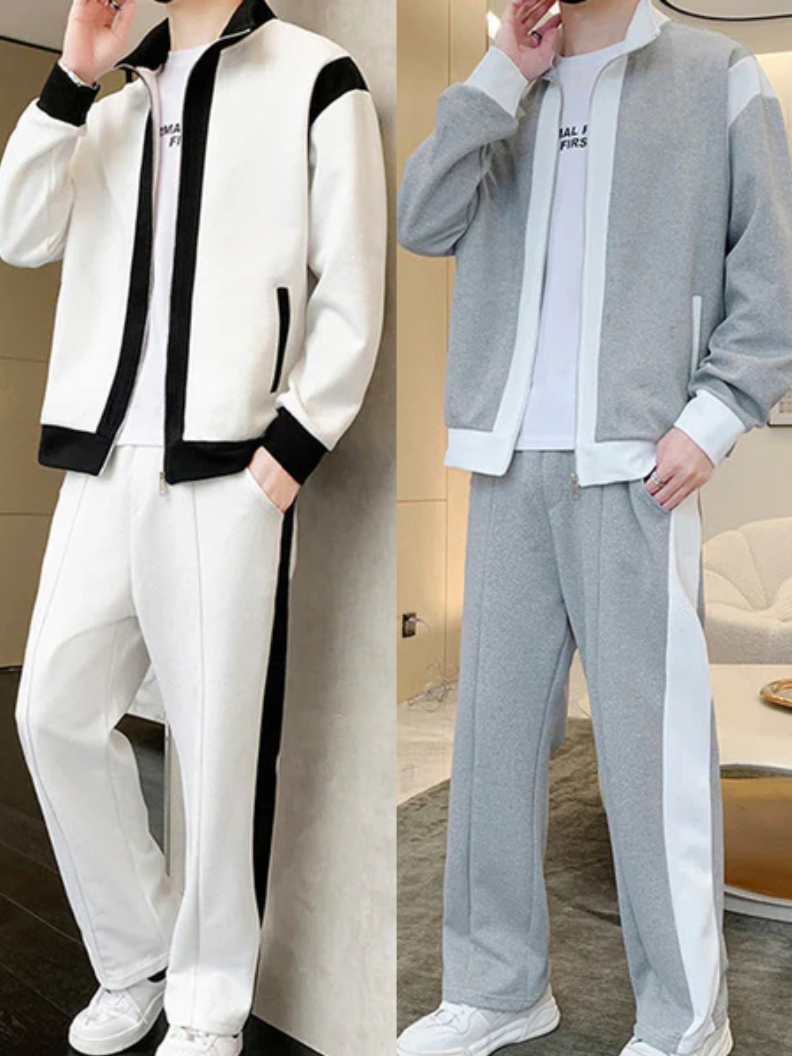 Ensemble décontracté 2 pièces contrastées Sport Jogging Survêtements (50% de réduction)🔥Livraison gratuite pour une durée limitée