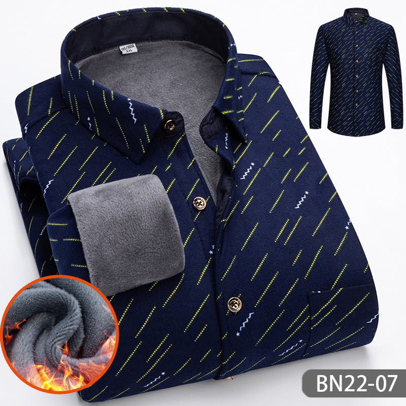 Chemise chaude épaisse en polaire décontractée pour homme automne-hiver